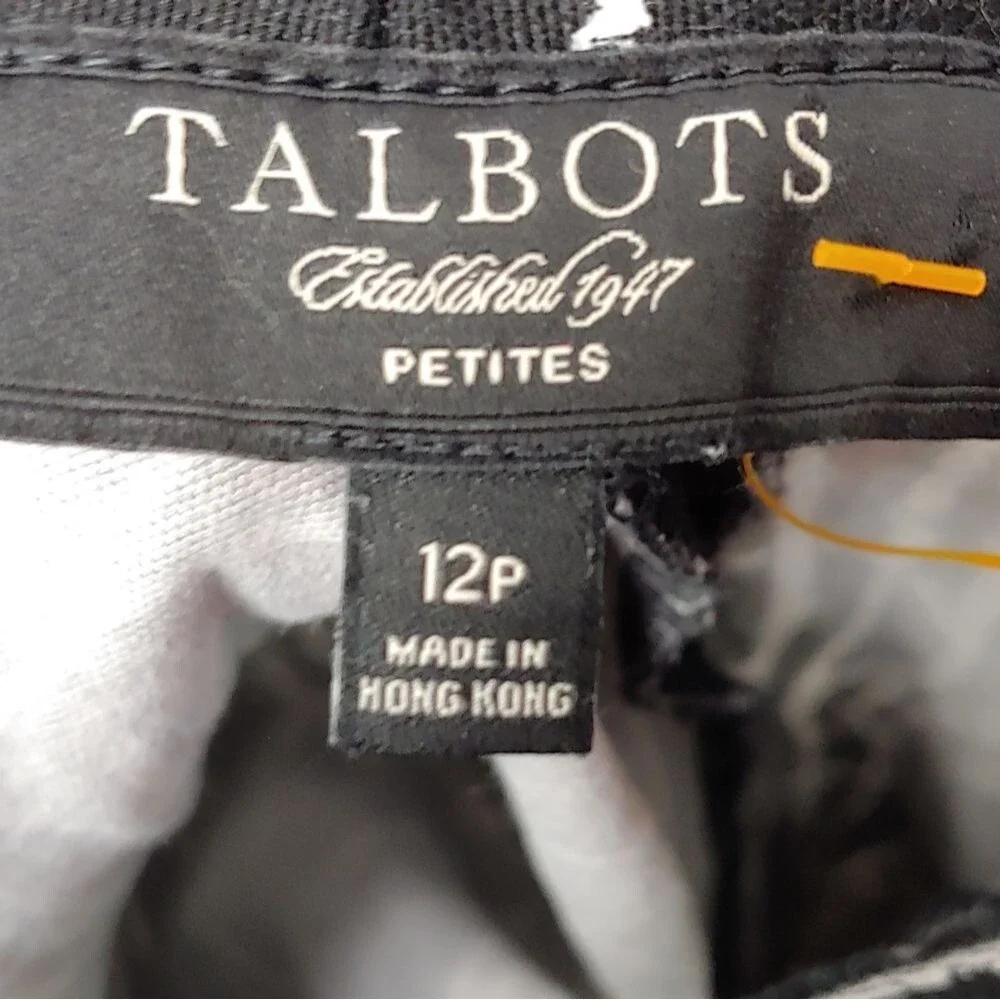 TALBOTS Bamboo Print Crop Pants Cotton Blend Sz 12P